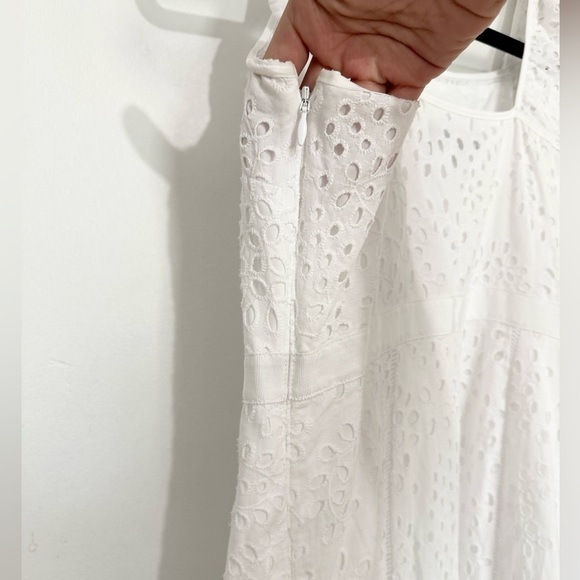 Banana Republic White Tiered Midi Sundress bodycon eyelet white size 00P - Picture 3 of 8